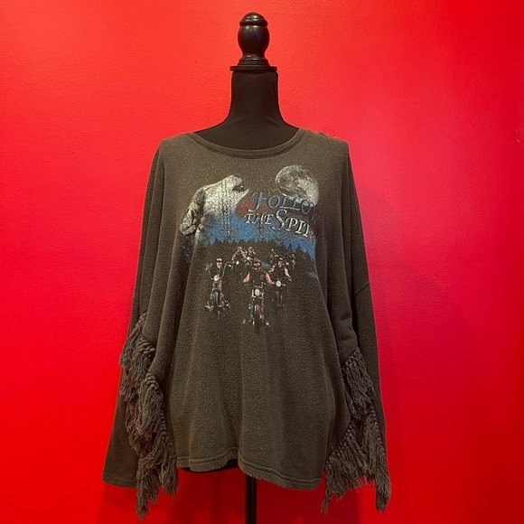 ASLS Sweaters Vintage Fringe Custom Wolf Sweater Poshmark